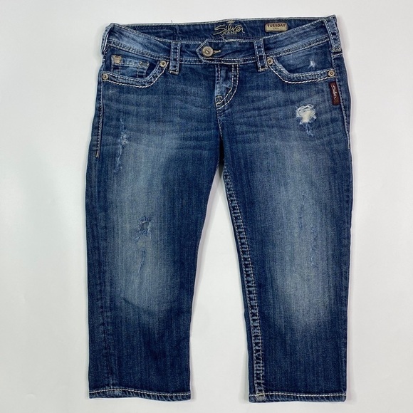 Silver Jeans Tuesday Capri Denim Pants Size 29 - Picture 1 of 7